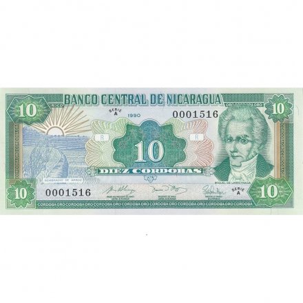 Никарагуа 10 кордоба 1990 год - UNC