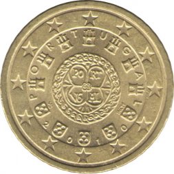 Португалия 50 евроцентов 2010 год - Королевская печать