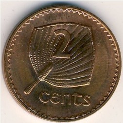 Фиджи 2 цента 1992 год - Веерная пальма