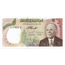 Тунис 5 динаров 1980 год - UNC