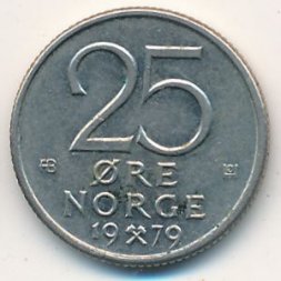 Норвегия 25 эре 1979 год