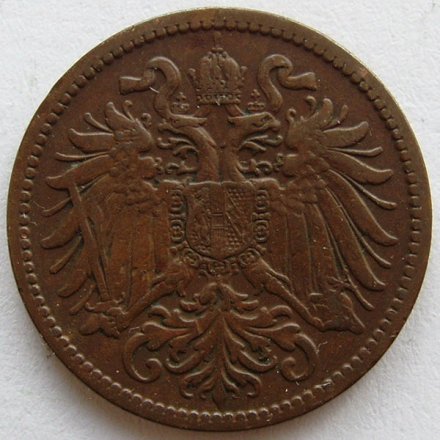 Австрия 2 геллера 1910 год - Герб