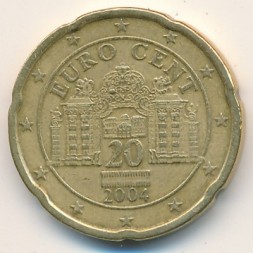 Австрия 20 евроцентов 2004 год - Дворец Бельведер