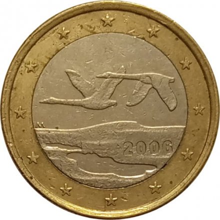Финляндия 1 евро 2006 год - Летящие лебеди