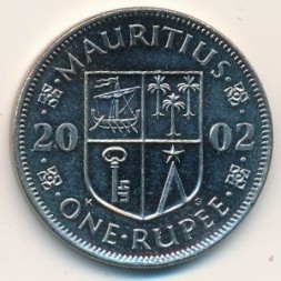 Монета Маврикий 1 рупия 2002 год - Сивусагур Рамгулам