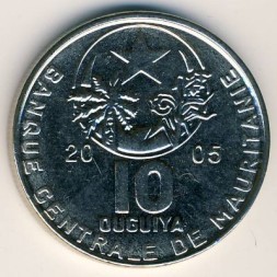 Монета Мавритания 10 угий 2005 год