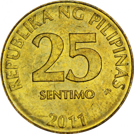 Филиппины 25 сентимо 2011 год