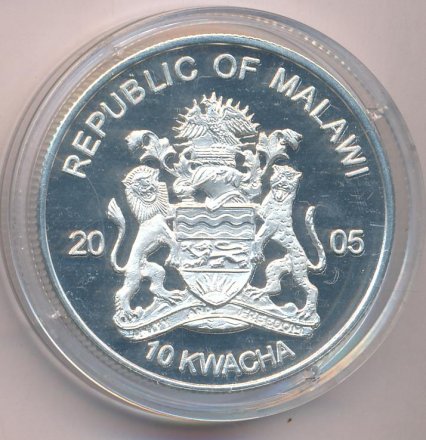 Малави 10 квач 2005 год - Белобрюхий ящер