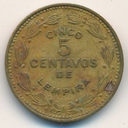 Монета Гондурас 5 сентаво 1975 год