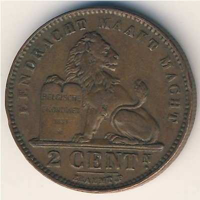 Бельгия 2 сантима 1905 год DER BELGEN