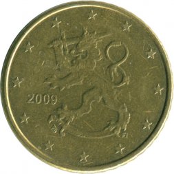 Финляндия 50 евроцентов 2009 год - Герб Финляндии