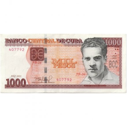 Куба 1000 песо 2021 год - Хулио Антонио Мелья - XF