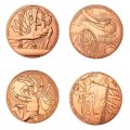 Набор из 4 монет Франция 1/4 евро 2023 - XXXIII Летние Олимпийские игры, Париж 2024
