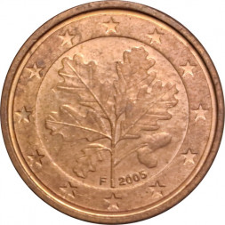 Германия 1 евроцент 2005 год (F)