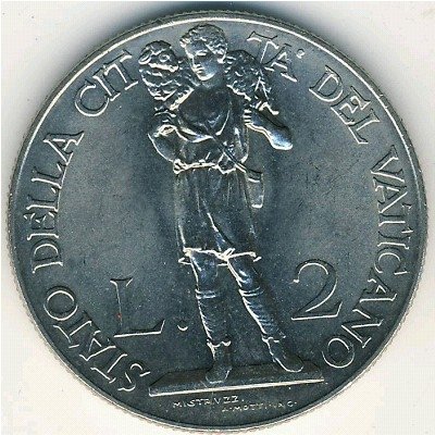 Ватикан 2 лиры 1939 год