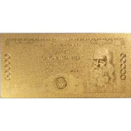Сувенирная банкнота Италия 50000 лир 1970 (золотые) - UNC