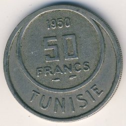 Тунис 50 франков 1950 год
