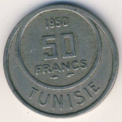 Тунис 50 франков 1950 год