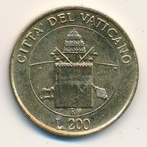 Ватикан 200 лир 2000 год