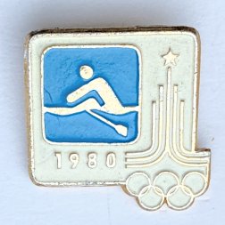 Значок. Олимпиада. Москва 1980. Гребля