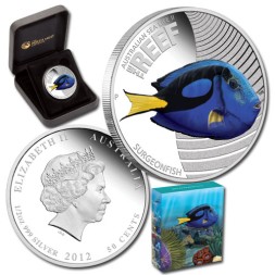 Монета Австралия 50 центов 2012 год - Морская жизнь Австралии - Рыба хирург