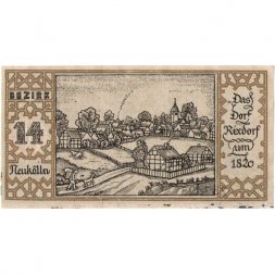 Германия (нотгельд) 50 пфеннигов 1921 год - Серия "Районы Берлина". Нойкельн. Деревня Риксдорф около 1820 г. (вид 14) - aUNC