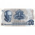 Норвегия 10 крон 1982 год - Фритьоф Нансен. Скульптура «Рыбак» и чайки - VF