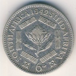 ЮАР 6 пенсов 1942 год