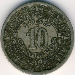Мексика 10 сентаво 1942 год