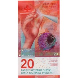 Швейцария 20 франков 2017 год  - UNC
