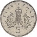 Великобритания 5 пенсов 1994 год