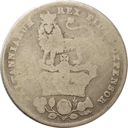 Великобритания 1 шиллинг 1825 год (Дата на аверсе под головой)