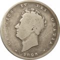 Великобритания 1 шиллинг 1825 год (Дата на аверсе под головой)