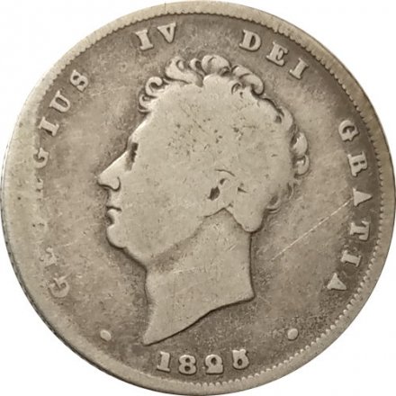 Великобритания 1 шиллинг 1825 год (Дата на аверсе под головой)
