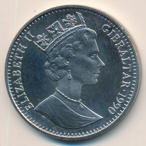 Гибралтар 1 крона 1990 год - 90 лет со дня рождения Королевы-матери