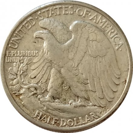 США 1/2 доллара 1939 год - Walking Liberty Half Dollar (без отметки монетного двора)
