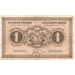 Финляндия 1 марка 1918 год - F