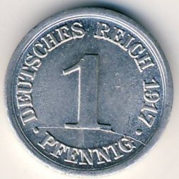 Германия 1 пфенниг 1917 год (D)