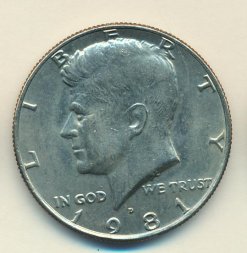 США 1/2 доллара 1981 год - Джон Кеннеди (D)
