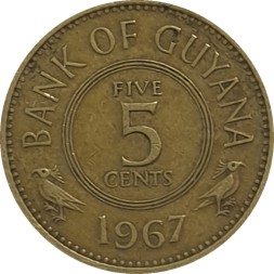 Гайана 5 центов 1967 год