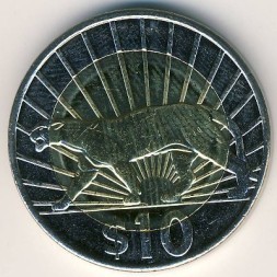 Монета Уругвай 10 песо 2011 год - Пума