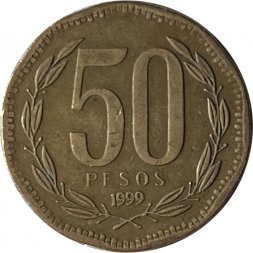Чили 50 песо 1999 год