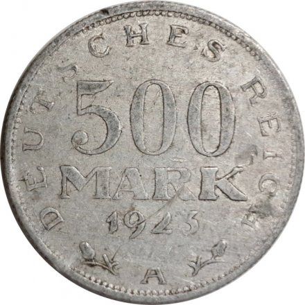 Веймарская республика 500 марок 1923 год (A)