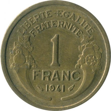 Франция 1 франк 1941 год