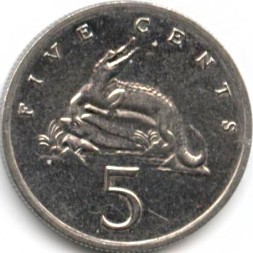Монета Ямайка 5 центов 1993 год