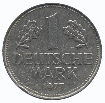 ФРГ 1 марка 1977 год (D)