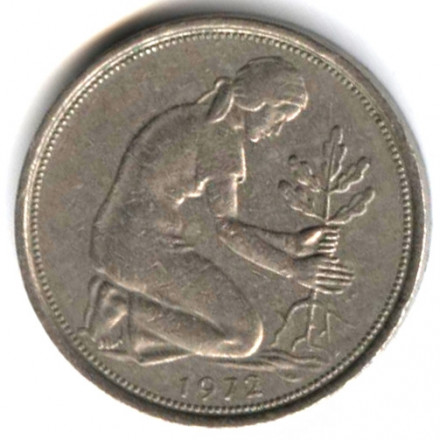 ФРГ 50 пфеннигов 1972 год (J)