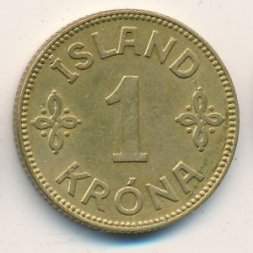 Исландия 1 крона 1940 год