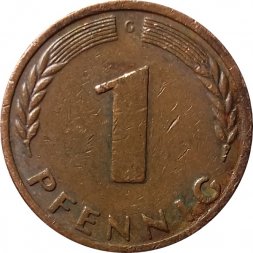 ФРГ 1 пфенниг 1970 год - G