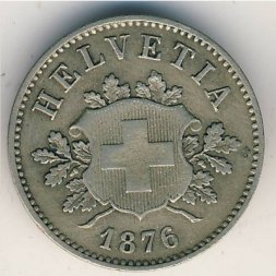Швейцария 10 раппенов 1876 год